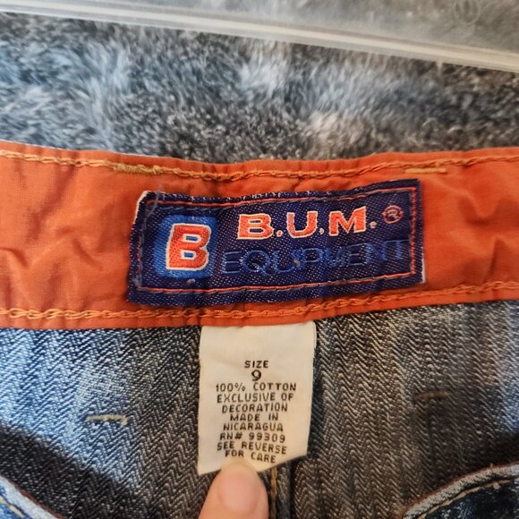 Bum Equipment Juniors Womens Sz 9 Blue Denim Shorts Mid Rise Sealed Pockets - Picture 5 of 10